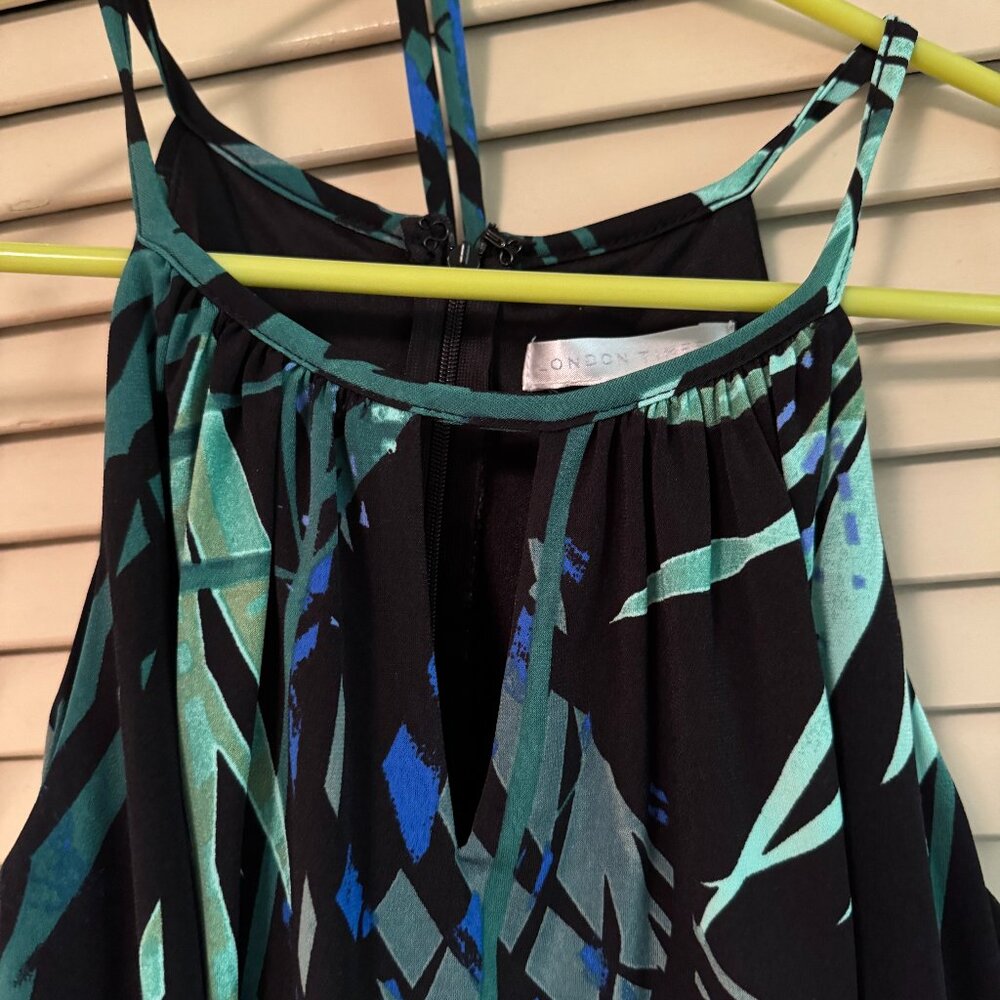 Spaghetti Strap Tropical Print Jumpsuit